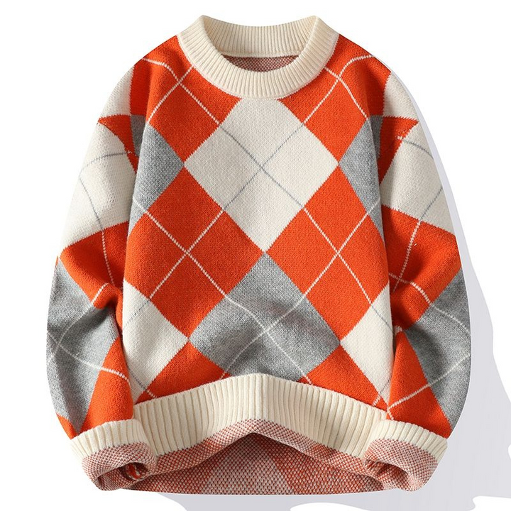 Presley Sweter Męski – Elegancki Sweter Jesienny z Nowoczesnym Wzorem Dzianiny