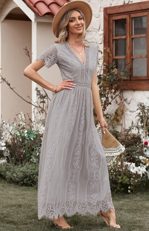 Maine Sukienka Damska Maxi – Elegancka Sukienka Koktajlowa z Koronki z Zapięciem na Zamek