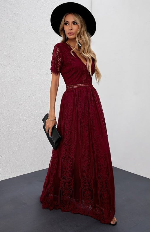 Maine Sukienka Damska Maxi – Elegancka Sukienka Koktajlowa z Koronki z Zapięciem na Zamek