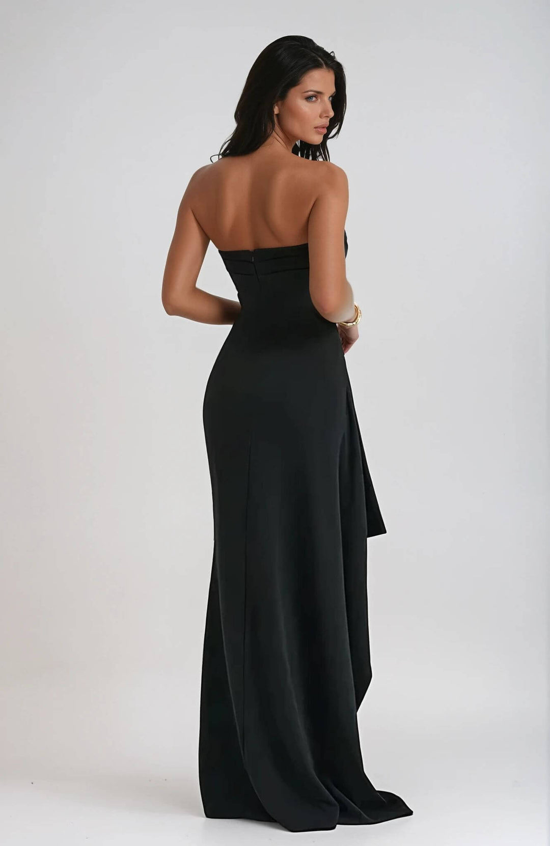 Brooklyn Damska Sukienka – Elegancka Sukienka Maxi z Rozcięciem, Lekką Tkaniną i Wyszczuplającym Krojem